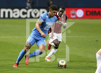 2021-10-27 - Luis Henrique of Marseille, Hassane Kamara of Nice during the French championship Ligue 1 football match between OGC Nice (OGCN) and Olympique de Marseille (OM) on October 27, 2021 at Stade de l'Aube in Troyes, France - OGC NICE VS OLYMPIQUE DE MARSEILLE - FRENCH LIGUE 1 - SOCCER