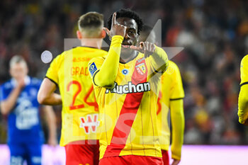 2021-11-05 - Arnaud KALIMUENDO of Lens celebrates his goal during the French championship Ligue 1 football match between RC Lens and ESTAC Troyes on November 5, 2021 at Bollaert-Delelis stadium in Lens, France - RC LENS VS ESTAC TROYES - FRENCH LIGUE 1 - SOCCER