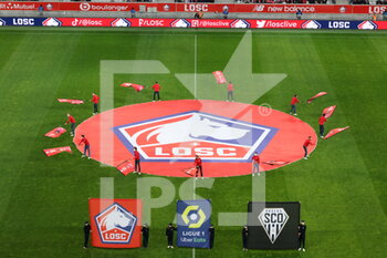 2021-11-06 - LOSC before match protocole during the French championship Ligue 1 football match between LOSC Lille and SCO Angers on November 6, 2021 at Pierre Mauroy stadium in Villeneuve-d'Ascq near Lille, France - LOSC LILLE VS SCO ANGERS - FRENCH LIGUE 1 - SOCCER