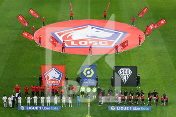 2021-11-06 - Presentation players before match during the French championship Ligue 1 football match between LOSC Lille and SCO Angers on November 6, 2021 at Pierre Mauroy stadium in Villeneuve-d'Ascq near Lille, France - LOSC LILLE VS SCO ANGERS - FRENCH LIGUE 1 - SOCCER