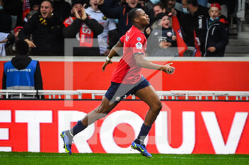 2021-11-06 - Tiago DJALO of Lille celebrates his goal during the French championship Ligue 1 football match between LOSC Lille and SCO Angers on November 6, 2021 at Pierre Mauroy stadium in Villeneuve-d'Ascq near Lille, France - LOSC LILLE VS SCO ANGERS - FRENCH LIGUE 1 - SOCCER