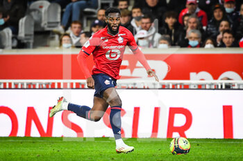 2021-11-06 - Jonathan BAMBA of Lille during the French championship Ligue 1 football match between LOSC Lille and SCO Angers on November 6, 2021 at Pierre Mauroy stadium in Villeneuve-d'Ascq near Lille, France - LOSC LILLE VS SCO ANGERS - FRENCH LIGUE 1 - SOCCER