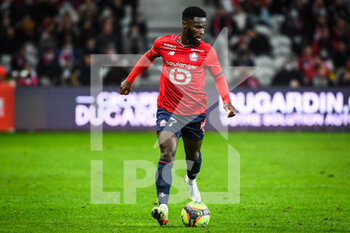 2021-11-06 - Jonathan BAMBA of Lille during the French championship Ligue 1 football match between LOSC Lille and SCO Angers on November 6, 2021 at Pierre Mauroy stadium in Villeneuve-d'Ascq near Lille, France - LOSC LILLE VS SCO ANGERS - FRENCH LIGUE 1 - SOCCER