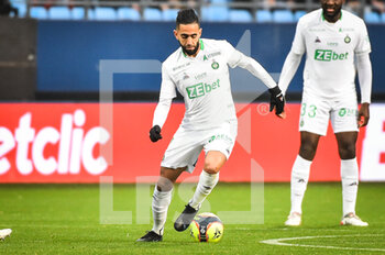 2021-11-21 - Ryad BOUDEBOUZ of Saint Etienne during the French championship Ligue 1 football match between ESTAC Troyes and AS Saint-Etienne on November 21, 2021 at Stade de l'Aube in Troyes, France - ESTAC TROYES VS AS SAINT-ETIENNE - FRENCH LIGUE 1 - SOCCER