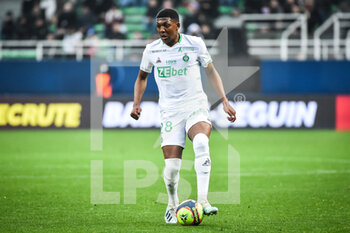2021-11-21 - Zaydou YOUSSOUF of Saint Etienne during the French championship Ligue 1 football match between ESTAC Troyes and AS Saint-Etienne on November 21, 2021 at Stade de l'Aube in Troyes, France - ESTAC TROYES VS AS SAINT-ETIENNE - FRENCH LIGUE 1 - SOCCER