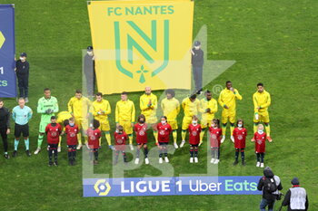 2021-11-27 - Players team Nantes during the French championship Ligue 1 football match between LOSC Lille and FC Nantes on November 27, 2021 at Pierre Mauroy stadium in Villeneuve-d'Ascq near Lille, France - LOSC LILLE VS FC NANTES - FRENCH LIGUE 1 - SOCCER