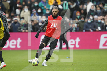 2021-11-28 - Sergio RAMOS of Paris during the French championship Ligue 1 football match between AS Saint-Etienne and Paris Saint-Germain on November 28, 2021 at Geoffroy Guichard stadium in Saint-Etienne, France - AS SAINT-ETIENNE (ASSE) VS PARIS SAINT-GERMAIN (PSG) - FRENCH LIGUE 1 - SOCCER