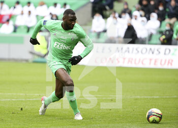 2021-11-28 - Mickael Nade of Saint-Etienne during the French championship Ligue 1 football match between AS Saint-Etienne (ASSE) and Paris Saint-Germain (PSG) on November 28, 2021 at Stade Geoffroy Guichard in Saint-Etienne, France - AS SAINT-ETIENNE (ASSE) VS PARIS SAINT-GERMAIN (PSG) - FRENCH LIGUE 1 - SOCCER