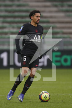 2021-11-28 - MARQUINHOS of Paris during the French championship Ligue 1 football match between AS Saint-Etienne and Paris Saint-Germain on November 28, 2021 at Geoffroy Guichard stadium in Saint-Etienne, France - AS SAINT-ETIENNE (ASSE) VS PARIS SAINT-GERMAIN (PSG) - FRENCH LIGUE 1 - SOCCER