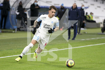 2021-11-28 - Pol Lirola of Marseille during the French championship Ligue 1 football match between Olympique de Marseille and ESTAC Troyes on November 28, 2021 at Orange Velodrome stadium in Marseille, France - OLYMPIQUE DE MARSEILLE VS ESTAC TROYES - FRENCH LIGUE 1 - SOCCER