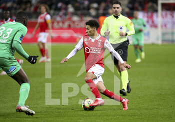 2021-12-11 - Ilan Kebbal of Reims during the French championship Ligue 1 football match between Stade de Reims and AS Saint-Etienne (ASSE) on December 11, 2021 at Stade Auguste Delaune in Reims, France - STADE DE REIMS VS AS SAINT-ETIENNE (ASSE) - FRENCH LIGUE 1 - SOCCER