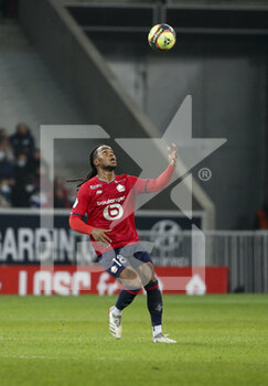 2021-12-12 - Renato Sanches of Lille during the French championship Ligue 1 football match between Lille OSC (LOSC) and Olympique Lyonnais (Lyon, OL) on December 12, 2021 at Stade Pierre Mauroy in Villeneuve-d'Ascq near Lille, France - LOSC LILLE VS OLYMPIQUE LYONNAIS (LYON) - FRENCH LIGUE 1 - SOCCER