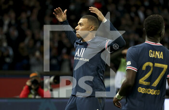 2021-12-12 - Kylian Mbappe of PSG celebrates his goal during the French championship Ligue 1 football match between Paris Saint-Germain (PSG) and AS Monaco (ASM) on December 12, 2021 at Parc des Princes stadium in Paris, France - PARIS SAINT-GERMAIN VS AS MONACO - FRENCH LIGUE 1 - SOCCER