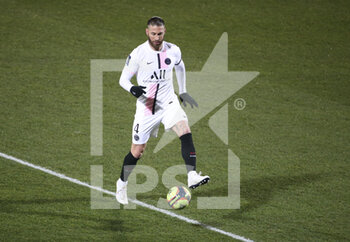 2021-12-22 - Sergio Ramos of PSG during the French championship Ligue 1 football match between Fc Lorient (FCL) and Paris Saint-Germain (PSG) on December 22, 2021 at Stade du Moustoir in Lorient, France - FC LORIENT (FCL) VS PARIS SAINT-GERMAIN (PSG) - FRENCH LIGUE 1 - SOCCER