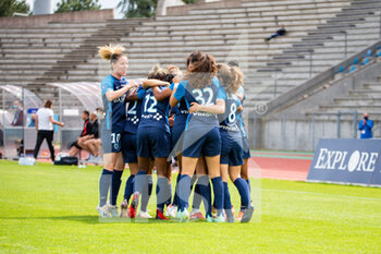 2021-08-28 - Anaig Butel of Paris FC celebrates the goal during the Women's French championship Arkema football match between Paris FC and EA Guingamp on August 28, 2021 at Robert Bobin stadium in Bondoufle, France - Photo Melanie Laurent / A2M Sport Consulting / DPPI - PARIS FC VS EA GUINGAMP - FRENCH WOMEN DIVISION 1 - SOCCER