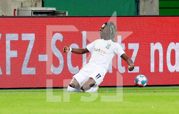 2021-10-27 - Kouadio Kone of Monchengladbach celebrates after his goal 1-0 during the German Cup, 2nd round football match between Borussia Monchengladbach and Bayern Munich on October 27, 2021 at Borussia-Park in Monchengladbach, Germany - BORUSSIA MONCHENGLADBACH VS BAYERN MUNICH - GERMAN BUNDESLIGA - SOCCER
