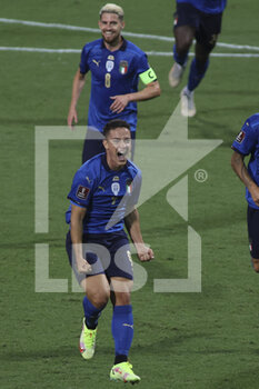 2021-09-08 - Giacomo Raspadori - Italy - celebrates after scoring a goal - QUALIFICAZIONI MONDIALI QATAR 2022 - ITALIA VS LITUANIA - FIFA WORLD CUP - SOCCER