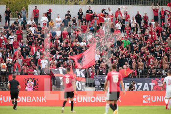 2021-09-05 - Albanian supporters  during the Fifa World Cup Qualifiers , Qatar 2022, football match between the national teams of Albania and Hungary on September 05, 2021 at Elbasan Arena - Albania - 
Photo Nderim Kaceli - QUALIFICAZIONI MONDIALI QATAR 2022 - ALBANIA VS UNGHERIA - FIFA WORLD CUP - SOCCER