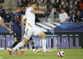 2021-09-01 - Edin Dzeko of Bosnia and Herzegovina during the FIFA World Cup Qatar 2022, Qualifiers, Group D football match between France and Bosnia and Herzegovina on September 1, 2021 at Stade de La Meinau in Strasbourg, France - FIFA WORLD CUP QATAR 2022, QUALIFIERS, GROUP D - FRANCE AND BOSNIA AND HERZEGOVINA - FIFA WORLD CUP - SOCCER