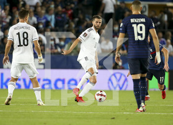 2021-09-01 - Miralem Pjanic of Bosnia and Herzegovina during the FIFA World Cup Qatar 2022, Qualifiers, Group D football match between France and Bosnia and Herzegovina on September 1, 2021 at Stade de La Meinau in Strasbourg, France - FIFA WORLD CUP QATAR 2022, QUALIFIERS, GROUP D - FRANCE AND BOSNIA AND HERZEGOVINA - FIFA WORLD CUP - SOCCER
