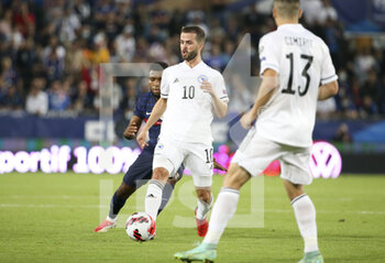 2021-09-01 - Miralem Pjanic of Bosnia and Herzegovina during the FIFA World Cup Qatar 2022, Qualifiers, Group D football match between France and Bosnia and Herzegovina on September 1, 2021 at Stade de La Meinau in Strasbourg, France - FIFA WORLD CUP QATAR 2022, QUALIFIERS, GROUP D - FRANCE AND BOSNIA AND HERZEGOVINA - FIFA WORLD CUP - SOCCER