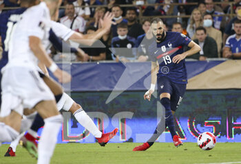 2021-09-01 - Karim Benzema of France during the FIFA World Cup Qatar 2022, Qualifiers, Group D football match between France and Bosnia and Herzegovina on September 1, 2021 at Stade de La Meinau in Strasbourg, France - FIFA WORLD CUP QATAR 2022, QUALIFIERS, GROUP D - FRANCE AND BOSNIA AND HERZEGOVINA - FIFA WORLD CUP - SOCCER
