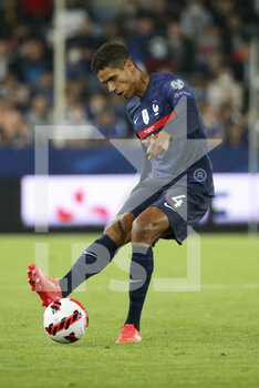 2021-09-01 - Raphael Varane of France during the FIFA World Cup Qatar 2022, Qualifiers, Group D football match between France and Bosnia and Herzegovina on September 1, 2021 at Stade de La Meinau in Strasbourg, France - FIFA WORLD CUP QATAR 2022, QUALIFIERS, GROUP D - FRANCE AND BOSNIA AND HERZEGOVINA - FIFA WORLD CUP - SOCCER