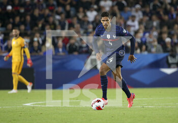 2021-09-01 - Raphael Varane of France during the FIFA World Cup Qatar 2022, Qualifiers, Group D football match between France and Bosnia and Herzegovina on September 1, 2021 at Stade de La Meinau in Strasbourg, France - FIFA WORLD CUP QATAR 2022, QUALIFIERS, GROUP D - FRANCE AND BOSNIA AND HERZEGOVINA - FIFA WORLD CUP - SOCCER