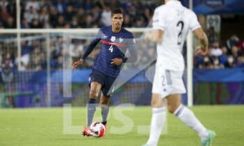 2021-09-01 - Raphael Varane of France during the FIFA World Cup Qatar 2022, Qualifiers, Group D football match between France and Bosnia and Herzegovina on September 1, 2021 at Stade de La Meinau in Strasbourg, France - Photo Jean Catuffe / DPPI - FIFA WORLD CUP QATAR 2022, QUALIFIERS, GROUP D - FRANCE AND BOSNIA AND HERZEGOVINA - FIFA WORLD CUP - SOCCER