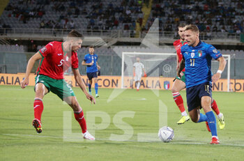 2021-09-02 - Ciro Immobile of Italy, Petko Hristov of Bulgaria during the FIFA World Cup Qatar 2022, Qualifiers Group C football match between Italy and Bulgaria on September 2, 2022 at Artemio Franchi stadium in Firenze, Italy - FIFA WORLD CUP QATAR 2022, QUALIFIERS GROUP C - ITALY VS BULGARIA - FIFA WORLD CUP - SOCCER