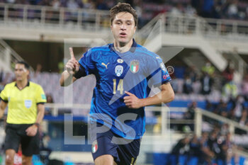 2021-09-02 - Federico Chiesa of Italy celebrates after his goal during the FIFA World Cup Qatar 2022, Qualifiers Group C football match between Italy and Bulgaria on September 2, 2022 at Artemio Franchi stadium in Firenze, Italy - Photo Laurent Lairys / DPPI - FIFA WORLD CUP QATAR 2022, QUALIFIERS GROUP C - ITALY VS BULGARIA - FIFA WORLD CUP - SOCCER