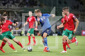 2021-09-02 - Ciro Immobile of Italy and Petar Vitanov, Petko Hristov of Bulgaria during the FIFA World Cup Qatar 2022, Qualifiers Group C football match between Italy and Bulgaria on September 2, 2022 at Artemio Franchi stadium in Firenze, Italy - FIFA WORLD CUP QATAR 2022, QUALIFIERS GROUP C - ITALY VS BULGARIA - FIFA WORLD CUP - SOCCER