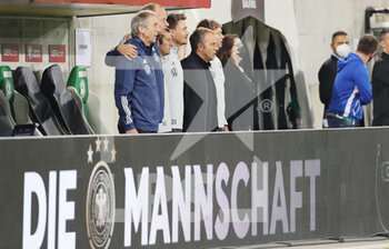 2021-09-02 - Germany coach Hansi Flick with assistant coaches Wolfgang Bunz, Danny Rohl, Andreas Kronenberg, Marcus Sorg during the FIFA World Cup Qatar 2022, Qualifiers, Group J football match between Liechtenstein and Germany on September 2, 2021 at Kybunpark in St Gallen, Switzerland - Photo Marcel Engelbrecht / firo Sportphoto / DPPI - FIFA WORLD CUP QATAR 2022, QUALIFIERS, GROUP J - LIECHTENSTEIN AND GERMANY - FIFA WORLD CUP - SOCCER