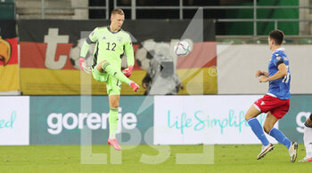 2021-09-02 - Bernd Leno of Germany during the FIFA World Cup Qatar 2022, Qualifiers, Group J football match between Liechtenstein and Germany on September 2, 2021 at Kybunpark in St Gallen, Switzerland - Photo Marcel Engelbrecht / firo Sportphoto / DPPI - FIFA WORLD CUP QATAR 2022, QUALIFIERS, GROUP J - LIECHTENSTEIN AND GERMANY - FIFA WORLD CUP - SOCCER