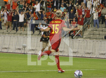 2021-09-06 - Goal Alexis Saelemaekers during the FIFA World Cup Qatar 2022, Qualifiers, Group E football match between Belgium and Czech Republic on September 5, 2021 at King Baudouin stadium in Brussels, Belgium - FIFA WORLD CUP QATAR 2022, QUALIFIERS, GROUP E - BELGIUM VS CZECH REPUBLIC - FIFA WORLD CUP - SOCCER