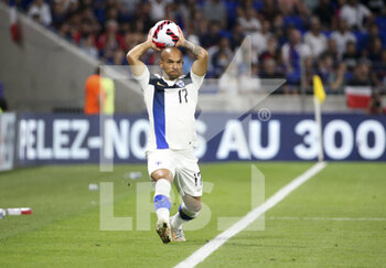 2021-09-07 - Nikolai Alho of Finland during the FIFA World Cup Qatar 2022, Qualifiers, Group D football match between France and Finland on September 7, 2021 at Groupama stadium in Decines-Charpieu near Lyon, France - FIFA WORLD CUP QATAR 2022, QUALIFIERS, GROUP D - FRANCE AND FINLAND - FIFA WORLD CUP - SOCCER