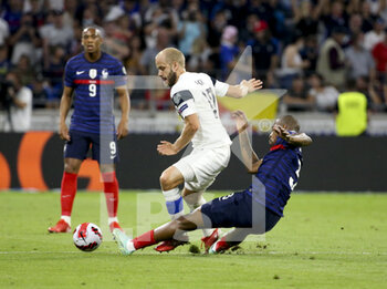 2021-09-07 - Teemu Pukki of Finland, Presnel Kimpembe of France during the FIFA World Cup Qatar 2022, Qualifiers, Group D football match between France and Finland on September 7, 2021 at Groupama stadium in Decines-Charpieu near Lyon, France - FIFA WORLD CUP QATAR 2022, QUALIFIERS, GROUP D - FRANCE AND FINLAND - FIFA WORLD CUP - SOCCER