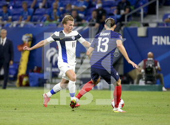 2021-09-07 - Rasmus Schuller of Finland during the FIFA World Cup Qatar 2022, Qualifiers, Group D football match between France and Finland on September 7, 2021 at Groupama stadium in Decines-Charpieu near Lyon, France - FIFA WORLD CUP QATAR 2022, QUALIFIERS, GROUP D - FRANCE AND FINLAND - FIFA WORLD CUP - SOCCER