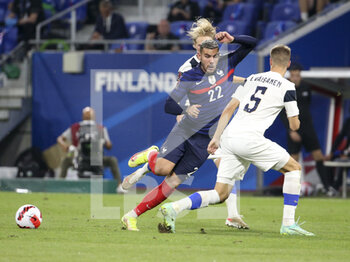 2021-09-07 - Theo Hernandez of France during the FIFA World Cup Qatar 2022, Qualifiers, Group D football match between France and Finland on September 7, 2021 at Groupama stadium in Decines-Charpieu near Lyon, France - FIFA WORLD CUP QATAR 2022, QUALIFIERS, GROUP D - FRANCE AND FINLAND - FIFA WORLD CUP - SOCCER