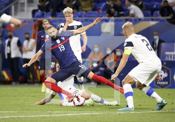 2021-09-07 - Karim Benzema of France during the FIFA World Cup Qatar 2022, Qualifiers, Group D football match between France and Finland on September 7, 2021 at Groupama stadium in Decines-Charpieu near Lyon, France - FIFA WORLD CUP QATAR 2022, QUALIFIERS, GROUP D - FRANCE AND FINLAND - FIFA WORLD CUP - SOCCER
