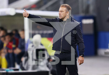 2021-10-08 - Germany head coach Hans-Dieter "Hansi" Flick during the FIFA World Cup 2022, Qualifiers Group J football match between Germany and Romania on October 8, 2021 at Volksparkstadion in Hamburg, Germany - FIFA WORLD CUP 2022, QUALIFIERS GROUP J - GERMANY VS ROMANIA - FIFA WORLD CUP - SOCCER