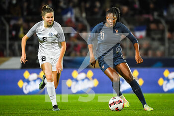 2021-10-22 - Paula Maria MENGEL of Estonia and Kadidiatou DIANI of France during the FIFA Women's World Cup 2023, Qualifiers Group I football match between France and Estonia on October 22, 2021 at Dominique Duvauchelle stadium in Créteil, France - FIFA WOMEN'S WORLD CUP 2023, QUALIFIERS GROUP I - FRANCE VS ESTONIA - FIFA WORLD CUP - SOCCER