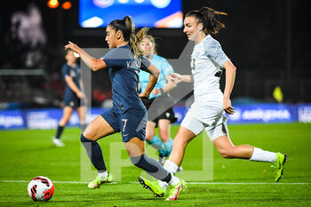 2021-10-22 - Sakina KARCHAOUI of France and Kristina BANNIKOVA of Estonia during the FIFA Women's World Cup 2023, Qualifiers Group I football match between France and Estonia on October 22, 2021 at Dominique Duvauchelle stadium in Créteil, France - FIFA WOMEN'S WORLD CUP 2023, QUALIFIERS GROUP I - FRANCE VS ESTONIA - FIFA WORLD CUP - SOCCER