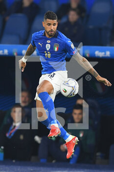 2021-11-12 - ROME, ITALY -  November 12 :  Emerson Palmieri Do Santos   of Italy in Action during the World Cup Qualifiers Group C soccer match between  Italy and Svizzera  at Stadio Olimpico on November 12,2021 in Rome,Italy - FIFA WORLD CUP QATAR 2022 QUALIFIERS - ITALY VS SWITZERLAND - FIFA WORLD CUP - SOCCER