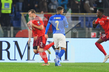 2021-11-12 - ROME, ITALY - November 12 : Silvan Widmer Svizzera  celebrates after scoring the  goal during  World Cup Qualifiers Group C  soccer match between  Italy and Svizzera  at Stadio Olimpico on November 12,2021 in Rome Italy - FIFA WORLD CUP QATAR 2022 QUALIFIERS - ITALY VS SWITZERLAND - FIFA WORLD CUP - SOCCER