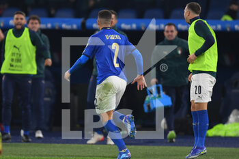 2021-11-12 - ROME, ITALY -  November 12 : Players of Italy celebrates after Giovanni Di Loreno (2) score goal   during the World Cup Qualifiers Group C soccer match between  Italy and Svizzera  at Stadio Olimpico on November 12,2021 in Rome,Italy  - FIFA WORLD CUP QATAR 2022 QUALIFIERS - ITALY VS SWITZERLAND - FIFA WORLD CUP - SOCCER