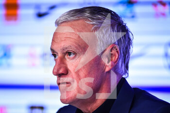 2021-11-04 - Press conference of the French national team coach Didier Deschamps, announcement of the list of the selected players for the World Cup 2022 qualifiers on 13 and 16 November 2021, at the French Football Federation on November 4, 2021 in Paris, France - PRESS CONFERENCE OF THE FRENCH NATIONAL TEAM COACH DIDIER DESCHAMPS - FIFA WORLD CUP - SOCCER