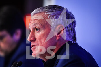 2021-11-04 - Press conference of the French national team coach Didier Deschamps, announcement of the list of the selected players for the World Cup 2022 qualifiers on 13 and 16 November 2021, at the French Football Federation on November 4, 2021 in Paris, France - PRESS CONFERENCE OF THE FRENCH NATIONAL TEAM COACH DIDIER DESCHAMPS - FIFA WORLD CUP - SOCCER