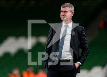 2021-11-11 - Ireland manager Stephen Kenny before the FIFA World Cup 2022, Qualifiers Group A football match between Republic of Ireland and Portugal on November 11, 2021 at Aviva Stadium in Dublin, Republic of Ireland - REPUBLIC OF IRELAND VS PORTUGAL - FIFA WORLD CUP - SOCCER