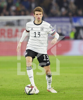 2021-11-11 - Thomas Muller of Germany during the FIFA World Cup 2022, Qualifiers Group J football match between Germany and Liechtenstein on November 11, 2021 at Volkswagen Arena in Wolfsburg, Germany - FIFA WORLD CUP 2022, QUALIFIERS GROUP J - GERMANY VS LIECHTENSTEIN - FIFA WORLD CUP - SOCCER